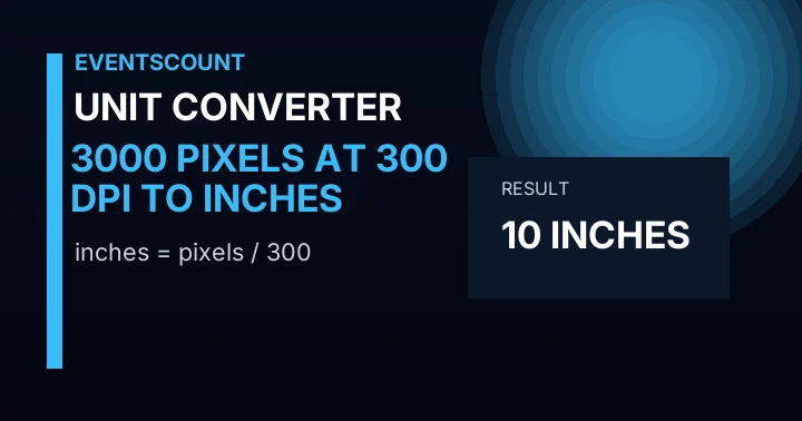 3000 Pixels At 300 DPI To Inches