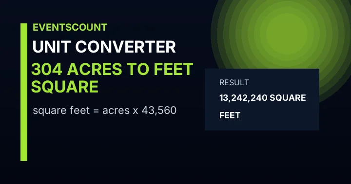 304 Acres To Square Feet