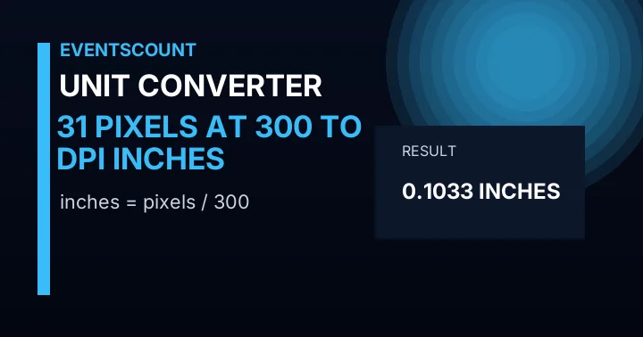 31 Pixels At 300 DPI To Inches