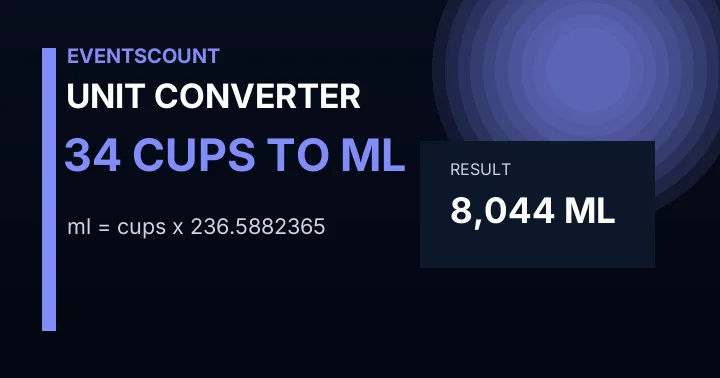 34 Cups To Ml