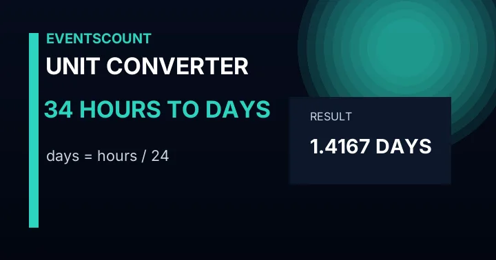 34 Hours To Days