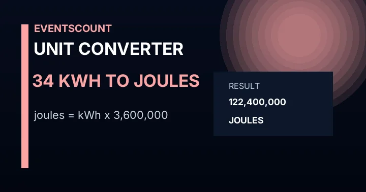 34 KWh To Joules