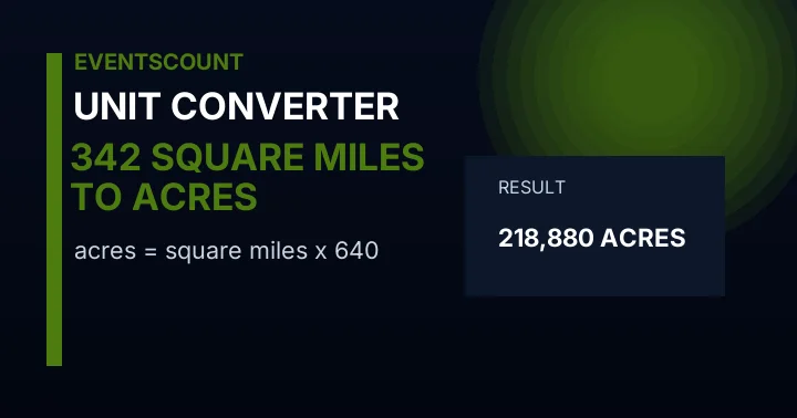 342 Square Miles To Acres