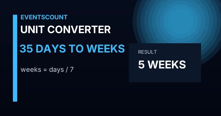 35 Days To Weeks