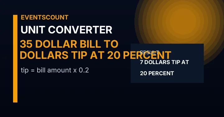 35 Dollar Bill To Dollars Tip At 20 Percent
