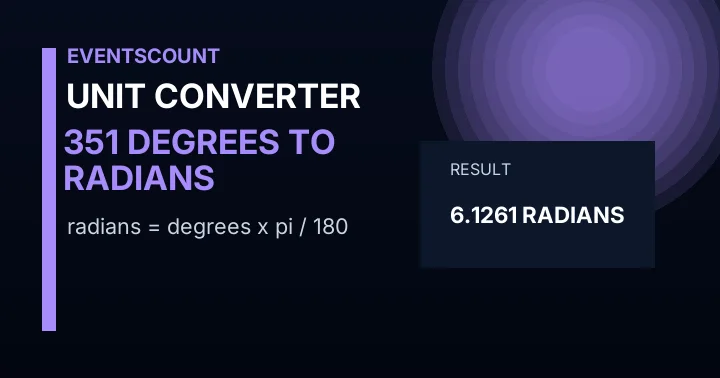 351 Degrees To Radians