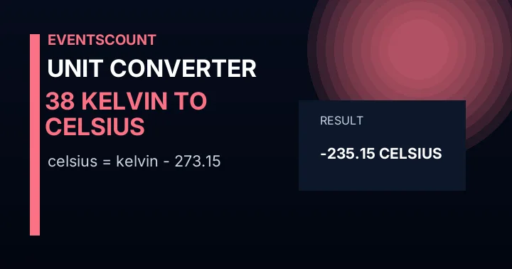 38 Kelvin To Celsius