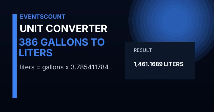 386 Gallons To Liters