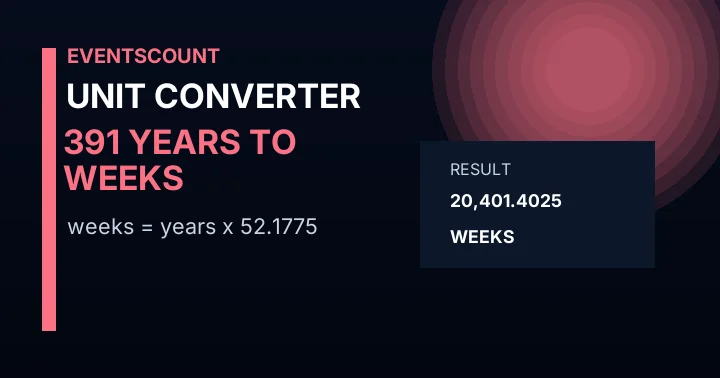 391 Years To Weeks