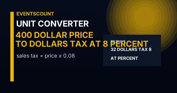 400 Dollar Price To Dollars Tax At 8 Percent