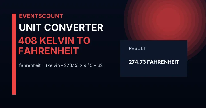 408 Kelvin To Fahrenheit