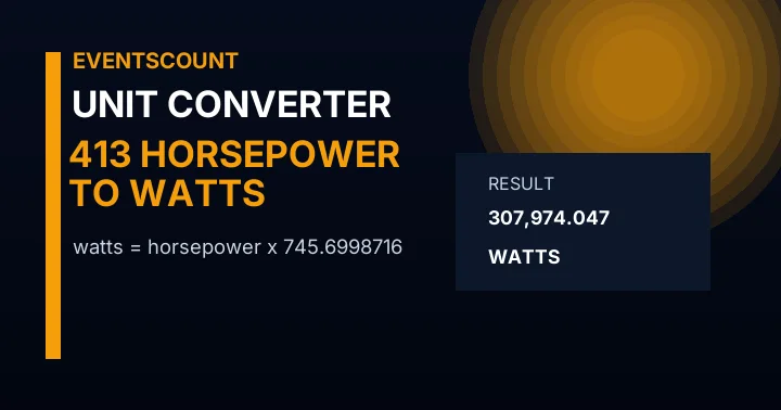 413 Horsepower To Watts
