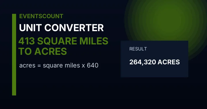 413 Square Miles To Acres