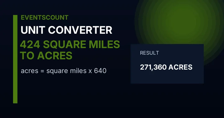 424 Square Miles To Acres