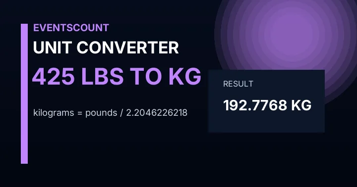 425 Lbs To Kg