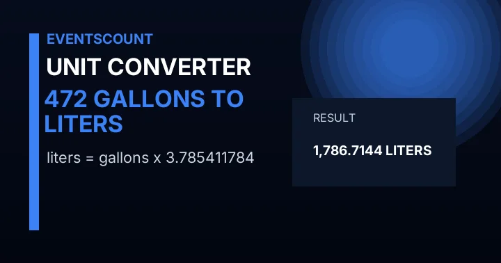 472 Gallons To Liters