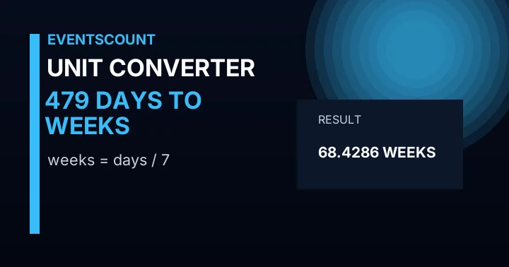 479 Days To Weeks