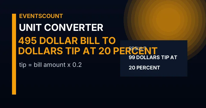 495 Dollar Bill To Dollars Tip At 20 Percent
