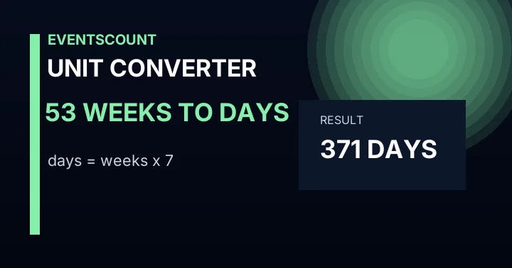53 Weeks To Days