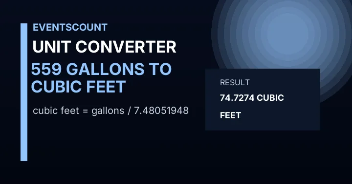 559 Gallons To Cubic Feet