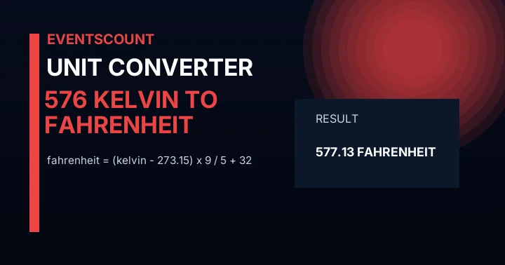 576 Kelvin To Fahrenheit
