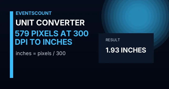 579 Pixels At 300 DPI To Inches
