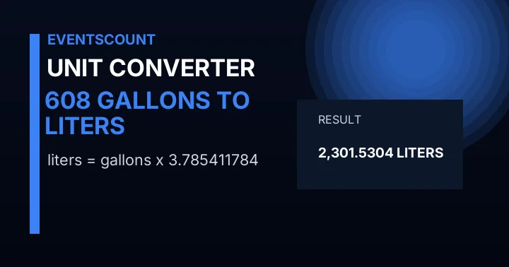 608 Gallons To Liters