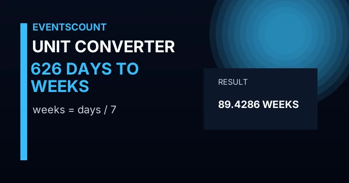 626 Days To Weeks