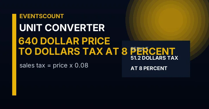 640 Dollar Price To Dollars Tax At 8 Percent