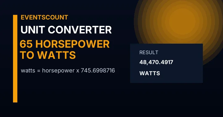 65 Horsepower To Watts