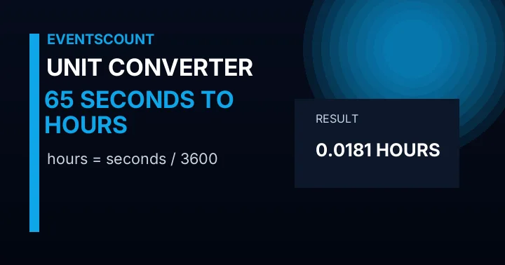 65 Seconds To Hours