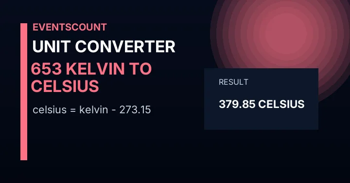 653 Kelvin To Celsius
