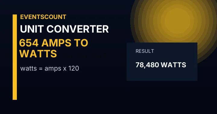 654 Amps To Watts