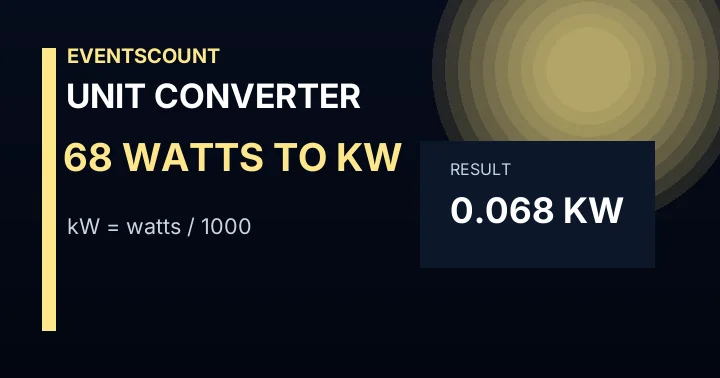68 Watts To KW