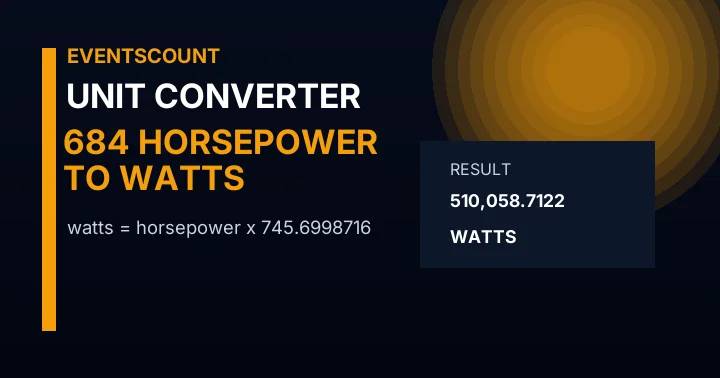 684 Horsepower To Watts