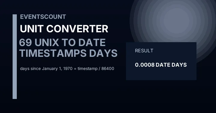 69 Unix Timestamps To Date Days