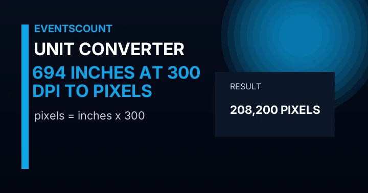 694 Inches At 300 DPI To Pixels