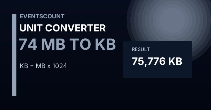 74 MB To KB