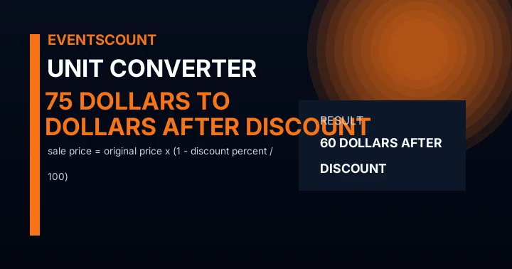 75 Dollars To Dollars After Discount