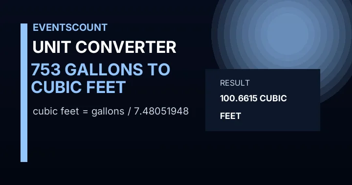 753 Gallons To Cubic Feet