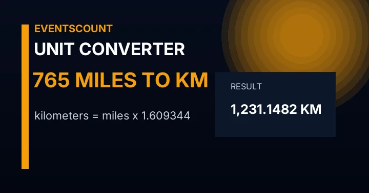 765 Miles To Km