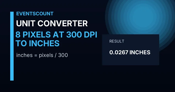 8 Pixels At 300 DPI To Inches
