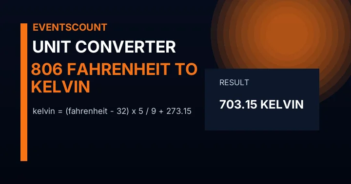 806 Fahrenheit To Kelvin