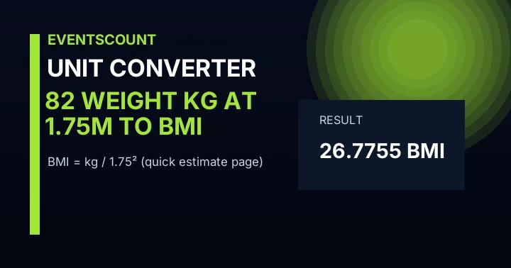 82 Weight Kg At 1.75m To BMI
