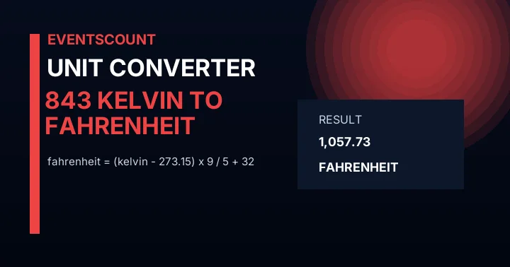843 Kelvin To Fahrenheit