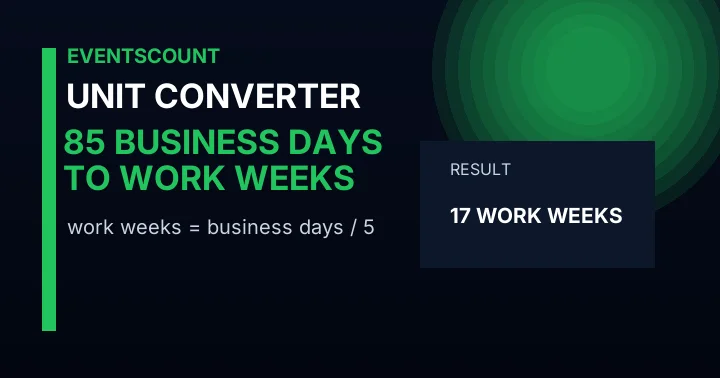 85 Business Days To Work Weeks