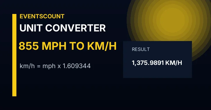 855 Mph To Km/h