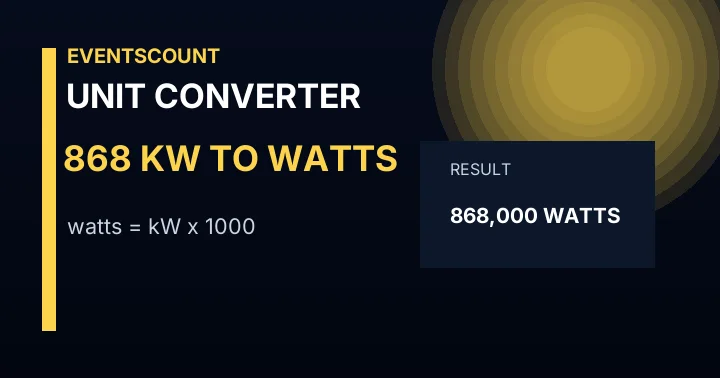 868 KW To Watts