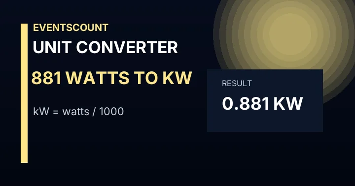 881 Watts To KW