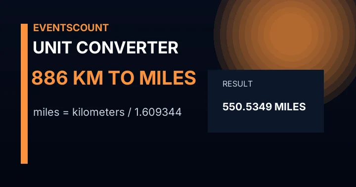 886 Km To Miles